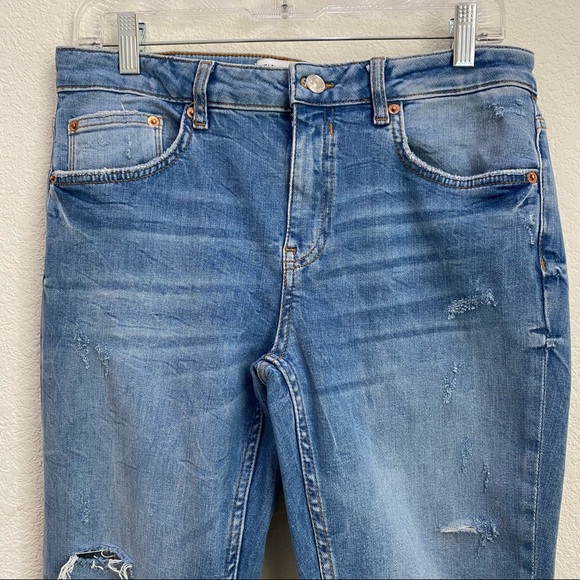 Zara The Multi Damages Skinny in Azure Blue Size 12 - Picture 8 of 14